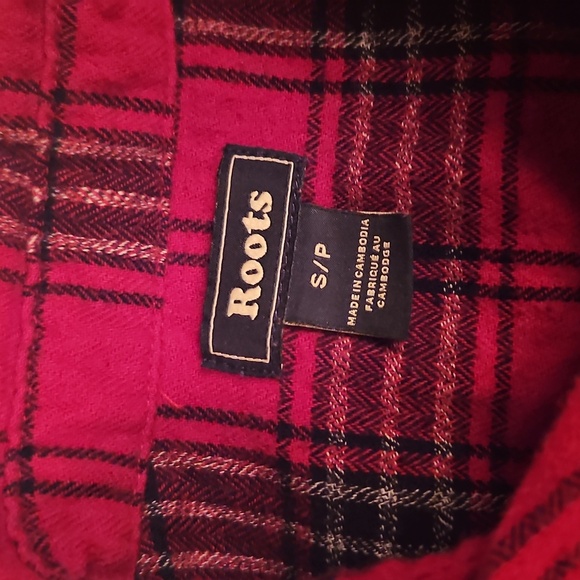 Roots Plaid Button Down Shirt - Red and Black - Picture 2 of 5